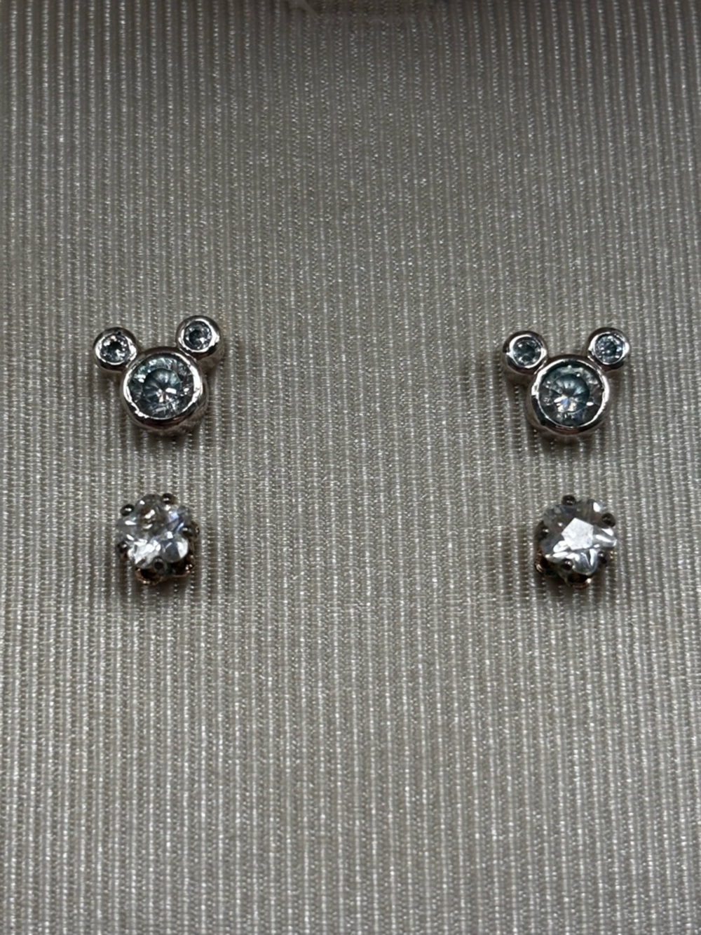Authentic Disney Parks Mickey Mouse Crystal Studs Set (2 Pairs) Boxed